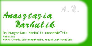 anasztazia marhulik business card